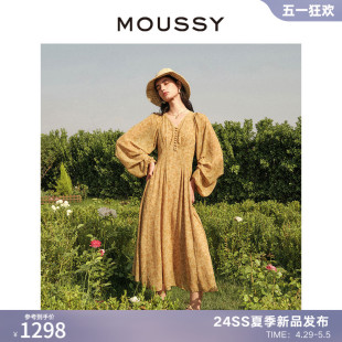 度假碎花收腰连衣裙028GSZ30 刘亦菲同款 MOUSSY 0410