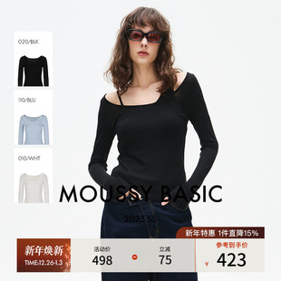 美式 新品 简约风修身 打底针织衫 2651 MOUSSY 上衣028ISA80 2025春季