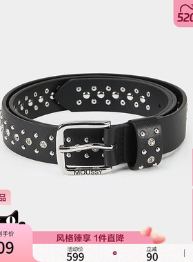 MOUSSY 2026夏季新品甜酷辣妹风撞色可调节皮质腰带028JSA56-1014