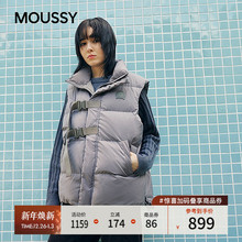 MOUSSY 2025秋季新品城市运动风绑带设计羽绒马甲女028IAC30-1084