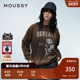 MOUSSY 1371 油墨印染细闪玫瑰花圆领卫衣女028HAZ90 冬季 新品