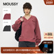 MOUSSY 0481 V领套头卫衣女010JS290 2026早春新品 复古风做旧短款