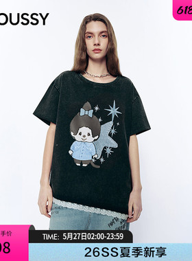 MOUSSY&Monchhichi合作款 2026夏季新品慵懒印花T恤028JSZ01-1006