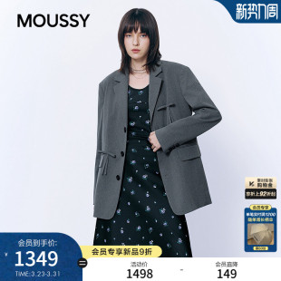 外套028JSA30 MOUSSY 甜酷风蝴蝶结拼接休闲西装 新品 1014 2026春季