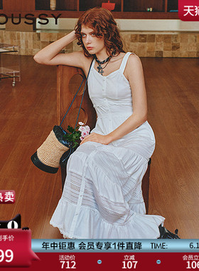 MOUSSY 春季新品波西米亚风度假吊带连衣裙女028ISZ33-1301