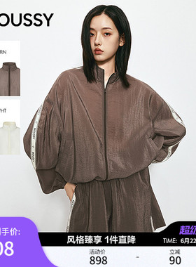 MOUSSY 2026夏季新品复古通勤风下摆抽绳翻领外套女032JSA30-1001