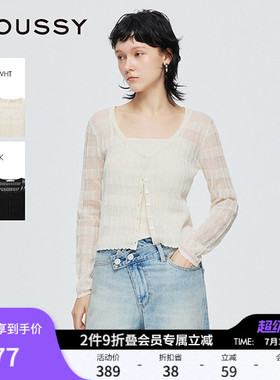 MOUSSY 夏季新品简约通勤风轻薄两件针织开衫女010IS370-9271
