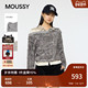 MOUSSY 6281 010IA370 2026早春新品 温柔风毛绒软糯一字领毛针织衫