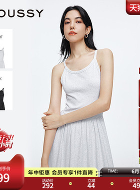 MOUSSY 夏季新品休闲慵懒风长款针织背心连衣裙028ISZ83-1231