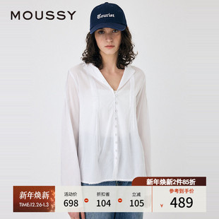 法式 新品 优雅通勤慵懒感薄款 衬衫 1541 MOUSSY 女010ISS30 2025春季