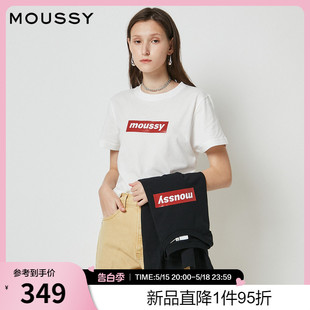 胶印LOGO印花多巴胺短袖 T恤女028FSZ90 简约百搭经典 MOUSSY 0260