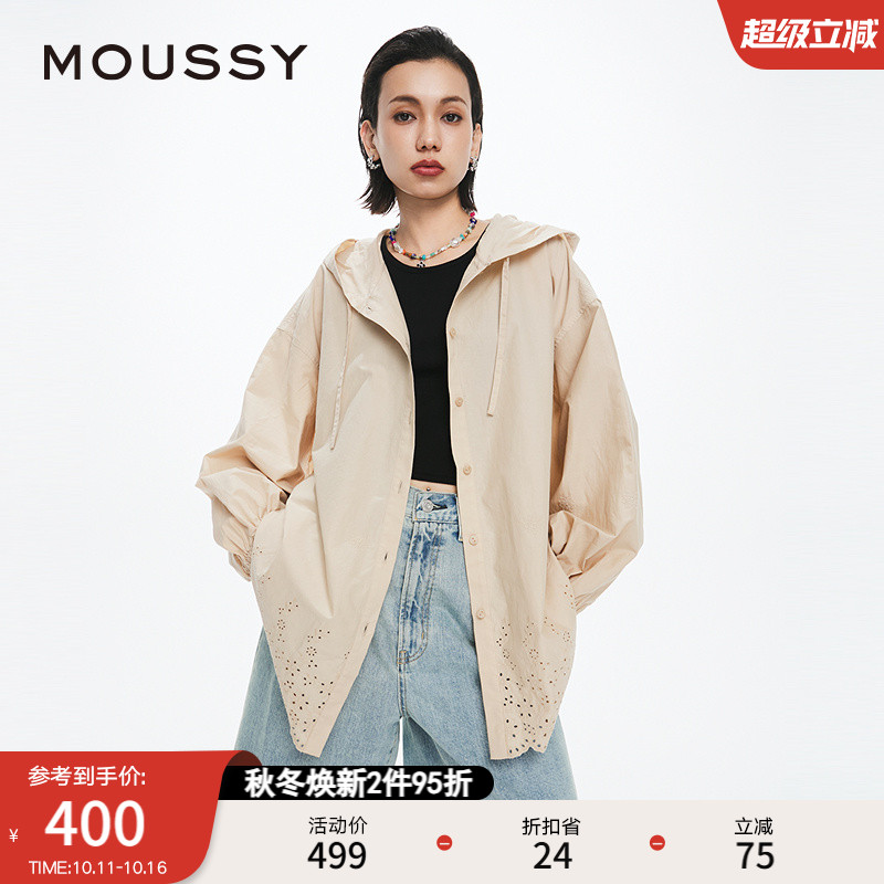 MOUSSY日系休闲风连帽衬衫外套