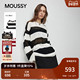 秋季 新品 慵懒休闲风条纹撞色毛针织衫 MOUSSY 女028IAA70 1036