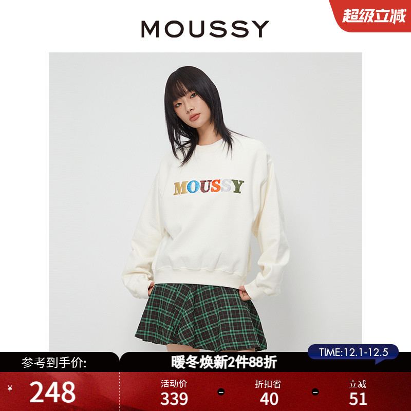 加绒MOUSSY创意LOGO刺绣休闲