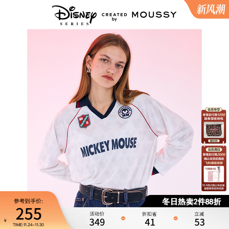 MOUSSY 秋季新品迪士尼联名Blokecore米奇T恤女010HAL90-0901