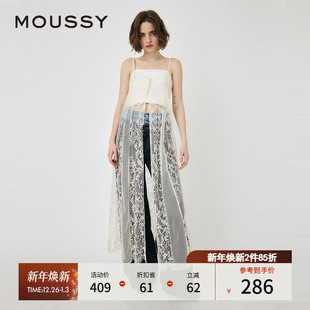 纯欲叠穿透视蕾丝吊带连衣裙女010HA633 新品 7381 秋季 MOUSSY