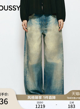 MOUSSY 2026夏季新品街头复古风做旧宽松牛仔休闲裤028JSA11-1009