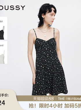 MOUSSY 夏季新品波嘻风茶歇裙碎花吊带连衣裙女028ISA33-1004