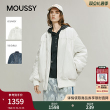 MOUSSY 2025冬季新品复古慵懒风廓形宽松棉服夹克女028IAA30-2091