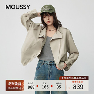风宽松夹克风衣外套女028IAC30 通勤工装 1071 新品 MOUSSY2025秋季