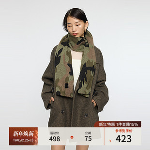 围巾女010IA172 MOUSSY 复古豹纹撞色保暖时尚 新品 7461 2025冬季