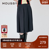 MOUSSY 1671 职场海妖风百褶裙通勤半身裙女010HAS31 秋季 新品