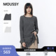 T恤028IAA80 MOUSSY 蕾丝拼接亨利领不规则长袖 新品 1021 2026春季