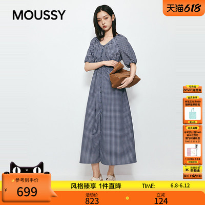 【爆品回归】MOUSSY 2026夏季新品复古格子连衣裙028JSX33-1011