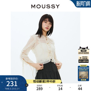 早春新品 010HS730 法式 衬衫 0300 优雅浪漫雪纺花边长袖 MOUSSY