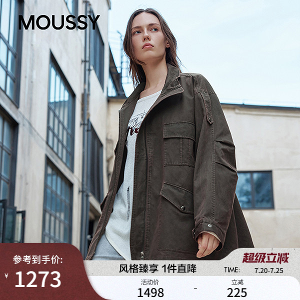 MOUSSY春季新品复古工装风多口袋宽松夹克外套028IAZ30-1025