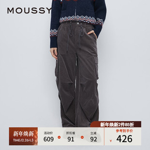 水洗做旧灯芯绒工装 新品 裤 休闲裤 1421 MOUSSY 女028HAZ30 冬季