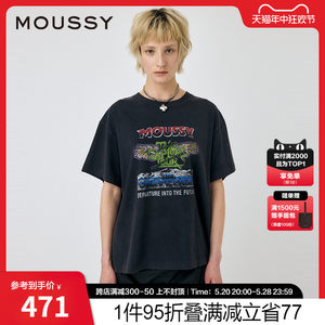 MOUSSY美式复古摇滚街头短袖T恤