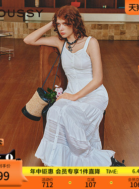 MOUSSY 春季新品波西米亚风度假吊带连衣裙女028ISZ33-1301