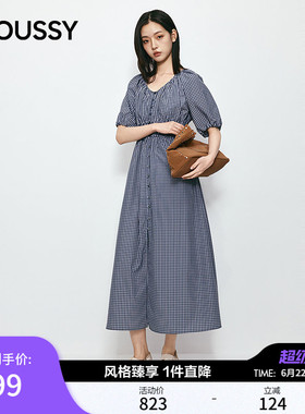 【爆品回归】MOUSSY 2026夏季新品复古格子连衣裙028JSX33-1011