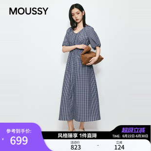 【爆品回归】MOUSSY 2026夏季新品复古格子连衣裙028JSX33-1011