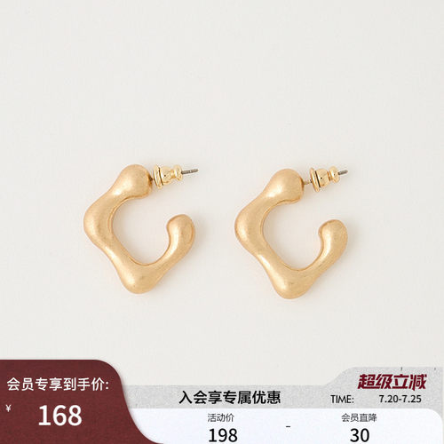 MOUSSY 2026春季新品利落几何日系百搭方形耳环耳饰010IS356-8801
