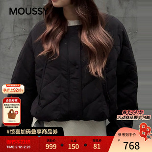 MOUSSY 冬季新品温柔风菱格短款棉服夹克外套女028IAC30-1126