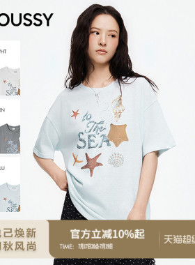 MOUSSY 2026夏季新品可爱星星印花休闲风宽松T恤女028JSA90-1060