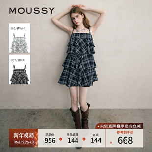 明星同款 吊带连衣裙028ISZ30 MOUSSY 文艺层次感短款 3041 秋季