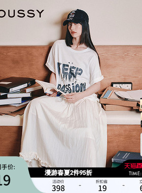 MOUSSY 早春潮流涂鸦风字母印花宽松短袖T恤028IAA90-1002