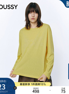 MOUSSY 2026春季新品慵懒休闲风简约圆领长袖T恤女028JSC90-1058