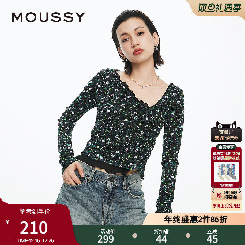 MOUSSY法式优雅淑女风针织开衫