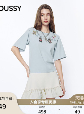 MOUSSY&Monchhichi合作款 2026夏季新品项链印花T恤028JSZ01-1002