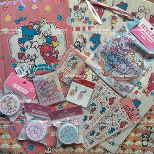 现货 日本swimmer周边昭和小兔小羊贴纸卡套文件夹零钱包抽绳袋