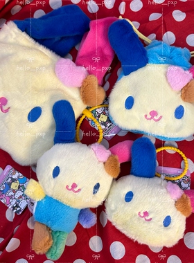 现货泰国正品三丽鸥花小兔毛绒玩偶挂件手提包抽绳袋收纳包零钱包
