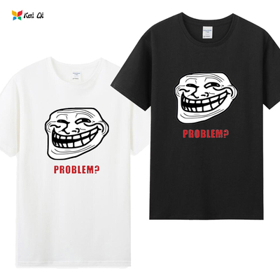 搞笑恶搞trollface短袖2025趣味搞笑恶搞巨魔脸喷子T恤纯棉衣服夏