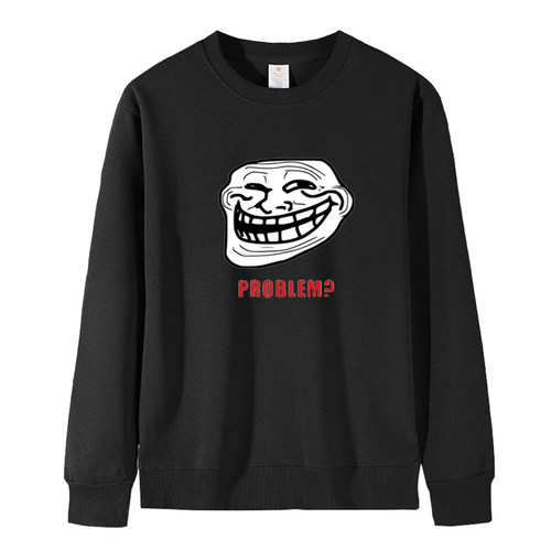 搞笑恶搞trollface圆领卫衣2025趣味搞笑恶搞巨魔脸喷子长袖衣服