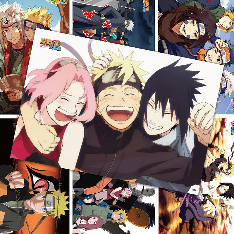 火影忍者海报鸣人卡卡西带土琳水门二次元墙纸墙贴纸高清动漫周边