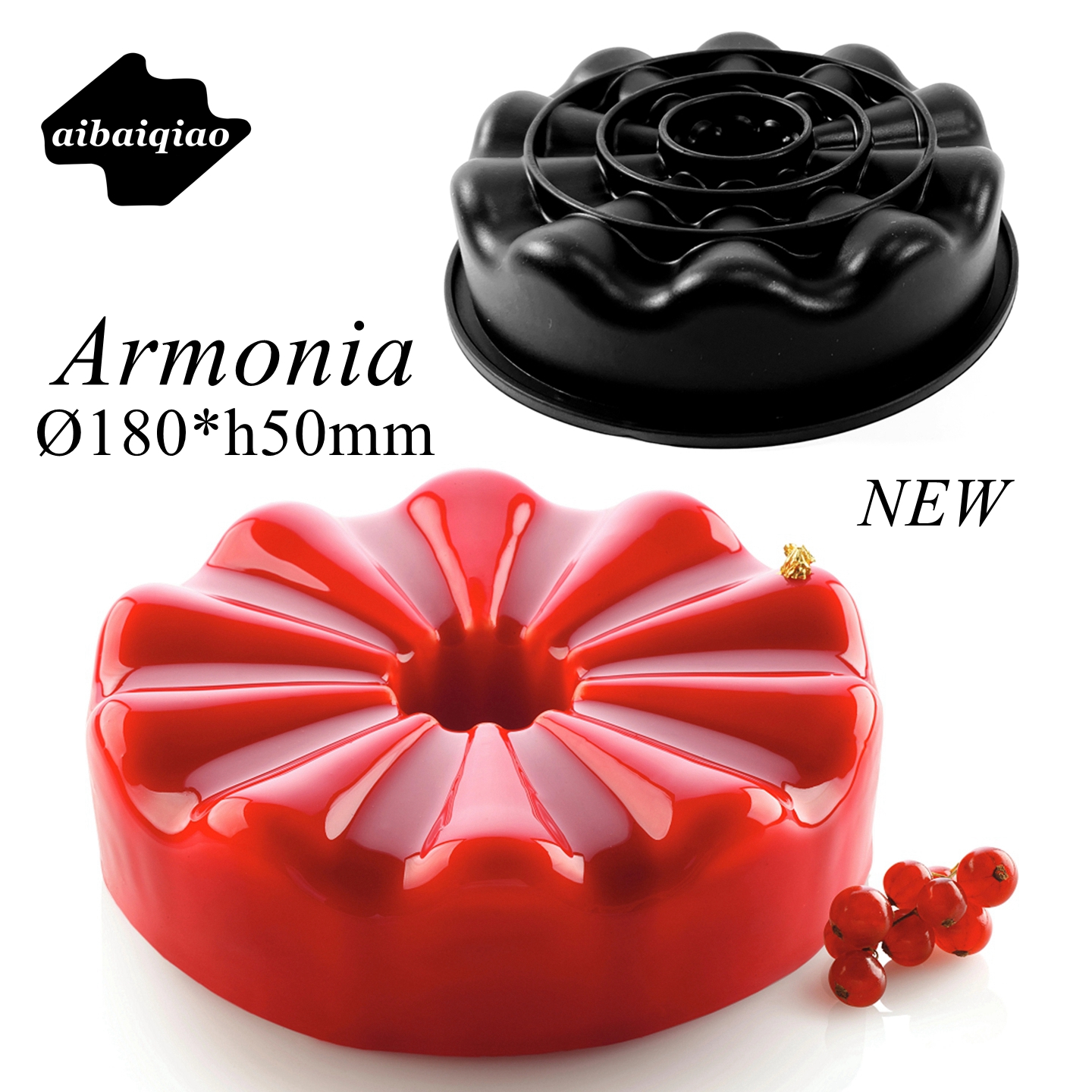 7寸圆形和谐艺术甜品慕斯硅胶模