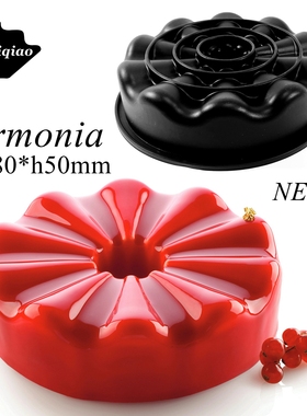 爱百巧 18cm Armonia和谐艺术甜品慕斯硅胶模具7寸圆形法式蛋糕模
